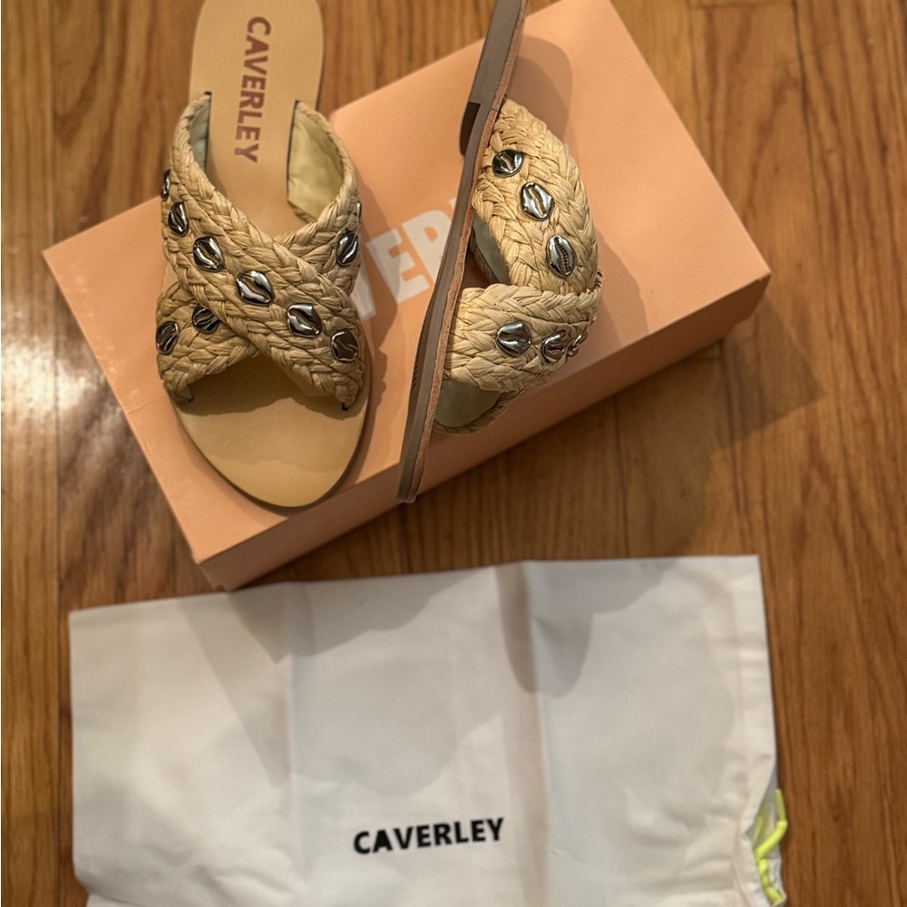 CAVERLEY Jenkin Shell Slide Sandals - Women's Size 7 - 7.5 (EU 38) - New In Box - Picture 7 of 10